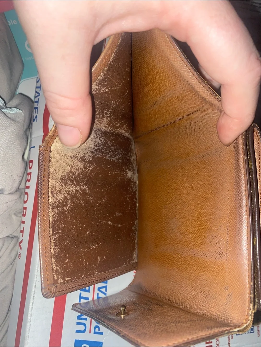 Louis Vuttion Monogram Small Fold Wallet in Brown and Gold